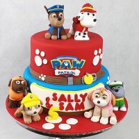 Paw Patrol 6 Character 2 Tier Cake